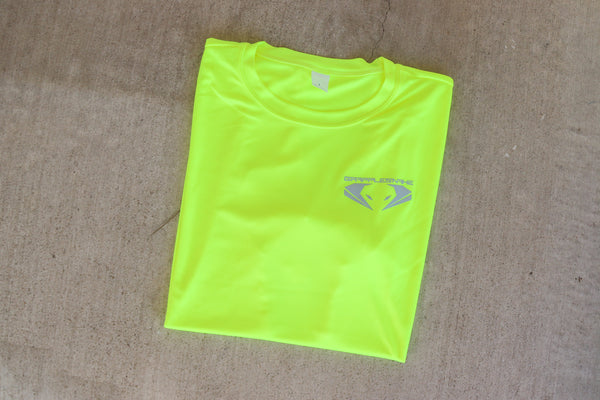 Front Left Chest Logo Shirt - Neon Yellow- 100% Polyester