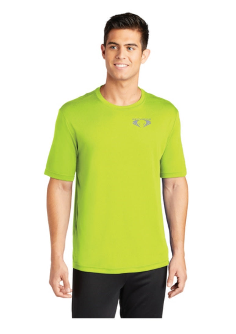 Front Left Chest Logo Shirt - Neon Yellow- 100% Polyester